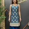 Semi Benarasi Satin Silk Sharara Set - Party Wear