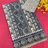 Super Net/ Cotton Printed White Sarees
