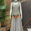 Party Wear Palazzo Set - Peacock Design | Satin Silk