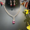 Party Wear CZ Necklace set with Drop Style pendant