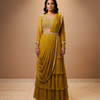 Ready to Wear Saree with Alia Cut Blouse Size 40 - Georgette with Belt