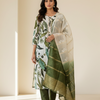 Size 42-Leaf Pattern Cotton 3 piece Kurti set