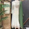 Plus size- Half White Anarkali kurti sets