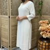 Women’s Plus Size White Rayon Chikankari (2 Piece) Kurti Set