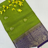 Traditional Semi Silk Saree with Kalamkari Print - Peacock Buttis