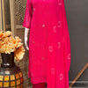 Pink Leheriya Georgette Kurti set