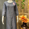 Plain Rayon Kurti with Sequence Work Design