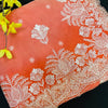 Organza saree with thread embroidery