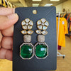 Victorian Earrings - Stylish Kundan Earrings with Emerald Stones