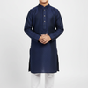 Boys Navy Blue Silk Kurta Pajama Set