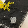 Crushed tissue saree with pearl bead work