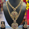 Combo Sets-Party Wear CZ Heavy Long & Short Necklace set