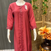 Plain Rayon Kurti with Sequence Work Design