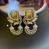Black Metal Party Wear- Earrings