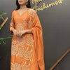 Pastel Orange Georgette Kurti Set - Party Wear