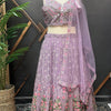 Plus Size Heavy Work Lehenga Set - Net Fabric Party Wear