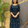 Navy Blue - Teenage Girls - Georgette Long Party Wear Dress