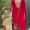 Party Wear Georgette Kurti set- Embroidery Work Pants