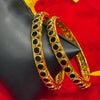Gold Finish Stone Bangles- set of 2- size 2.6