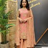 Party Wear Sharara Set Size 36 with Gold Zari Embroidery Work