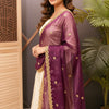 Satin Silk Dupatta with Gold Zari Work