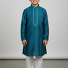 Boys Rama Blue Kurta Pajama Set