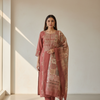 Indian Chudidhar - Party Wear Modal Silk Kurti Set with Chanderi Dupatta- Size 40