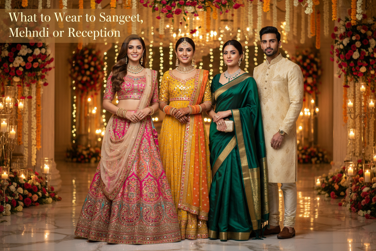 What to Wear to a Sangeet, Mehndi, or Reception