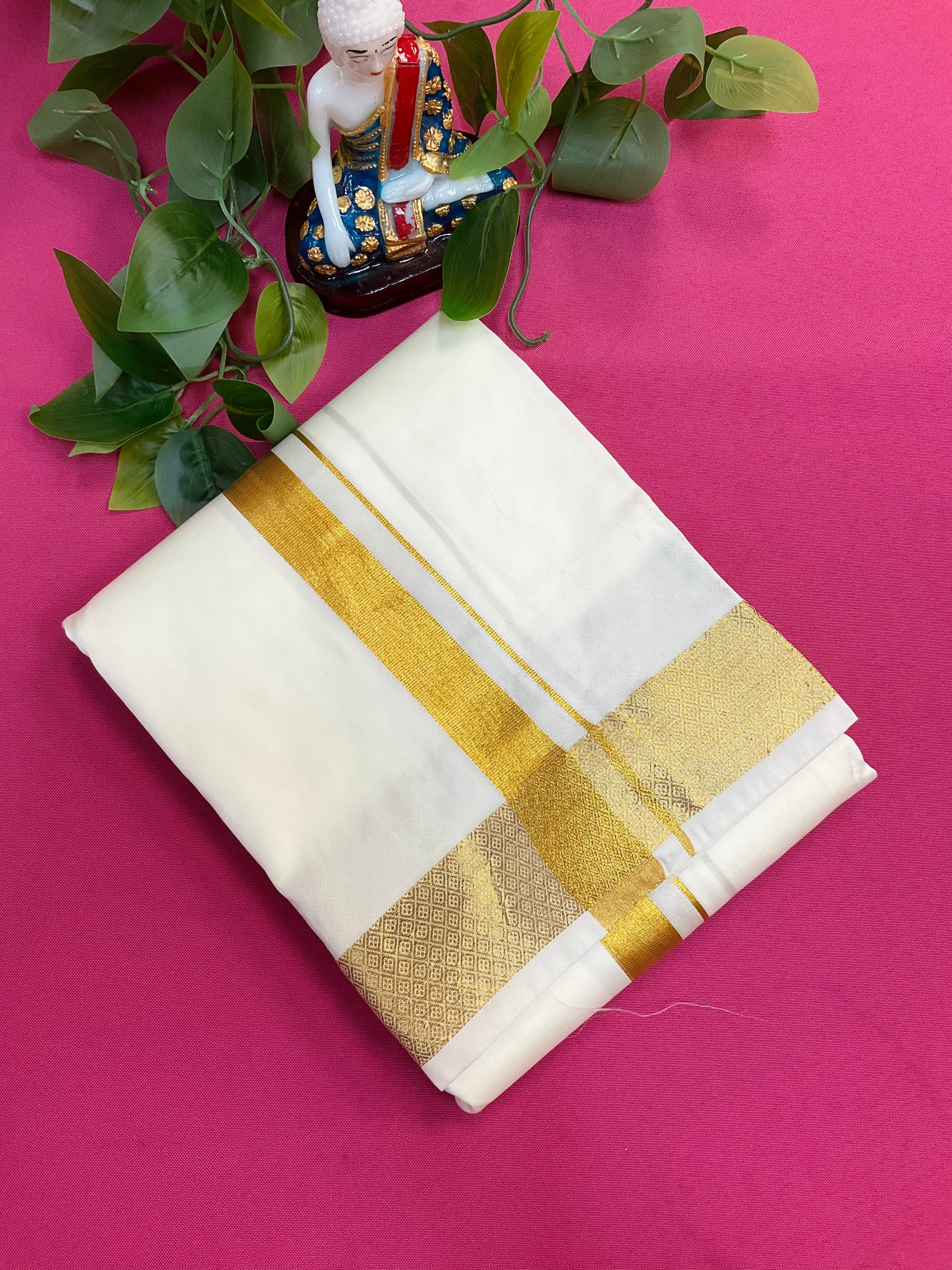 Silk dhoti 9*5 with Gold Border