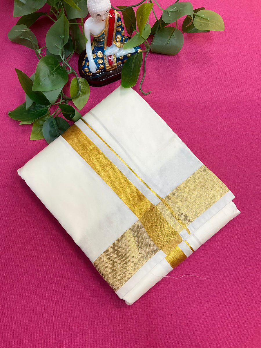 Men’s Silk Dhoti * with Gold Border