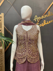 Women’s light Purple Party Wear Palazzo set