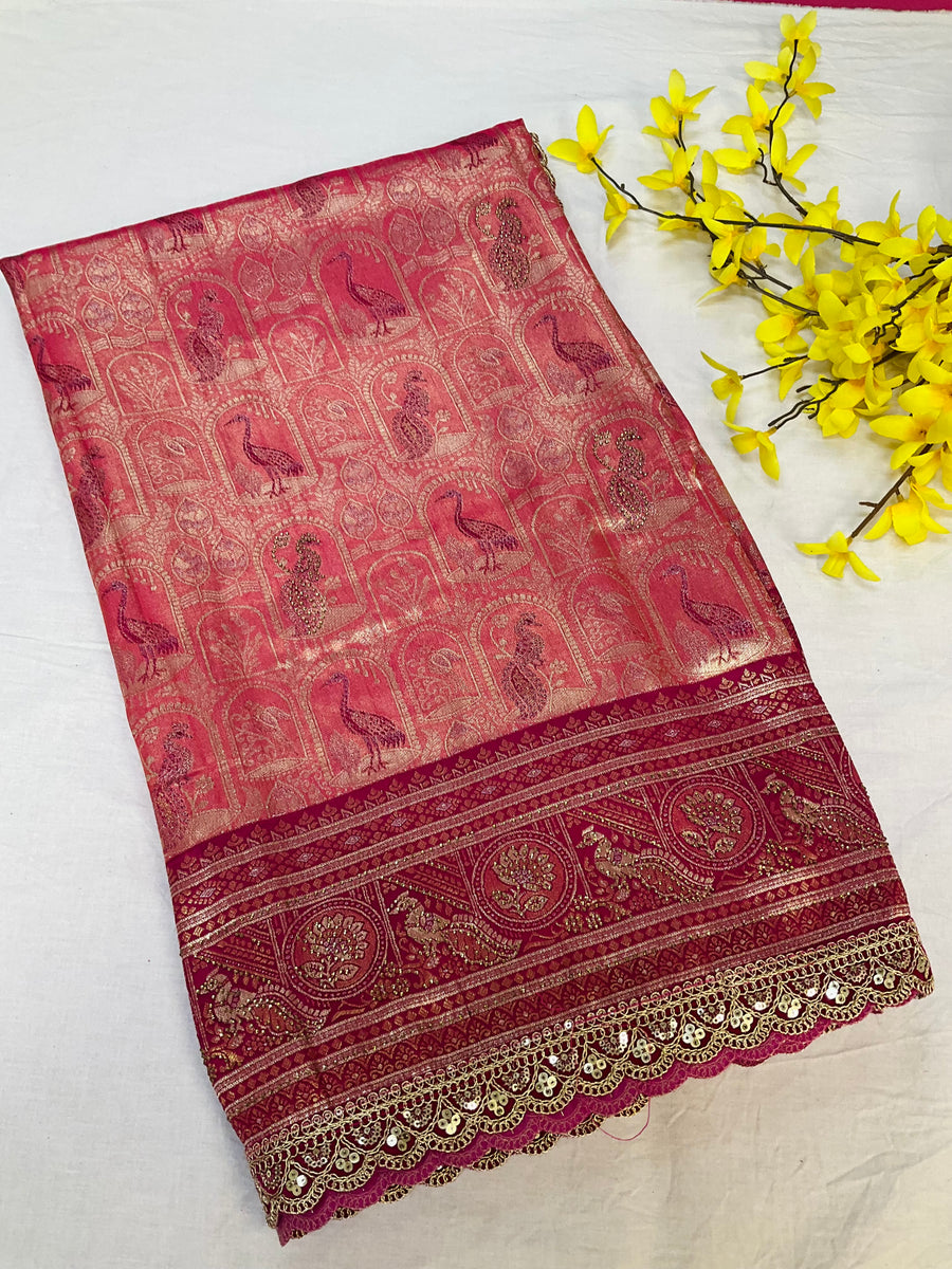 Pink Silk Saree