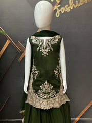 Girls’ Green Lehenga Set