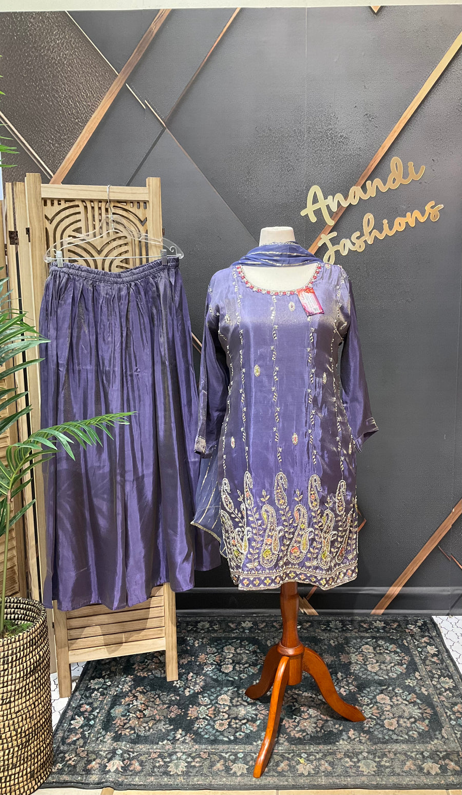 Lavender Plus size Palazzo set