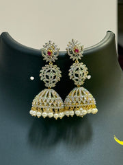 Changeable Stone - CZ Earrings/Jhumkas