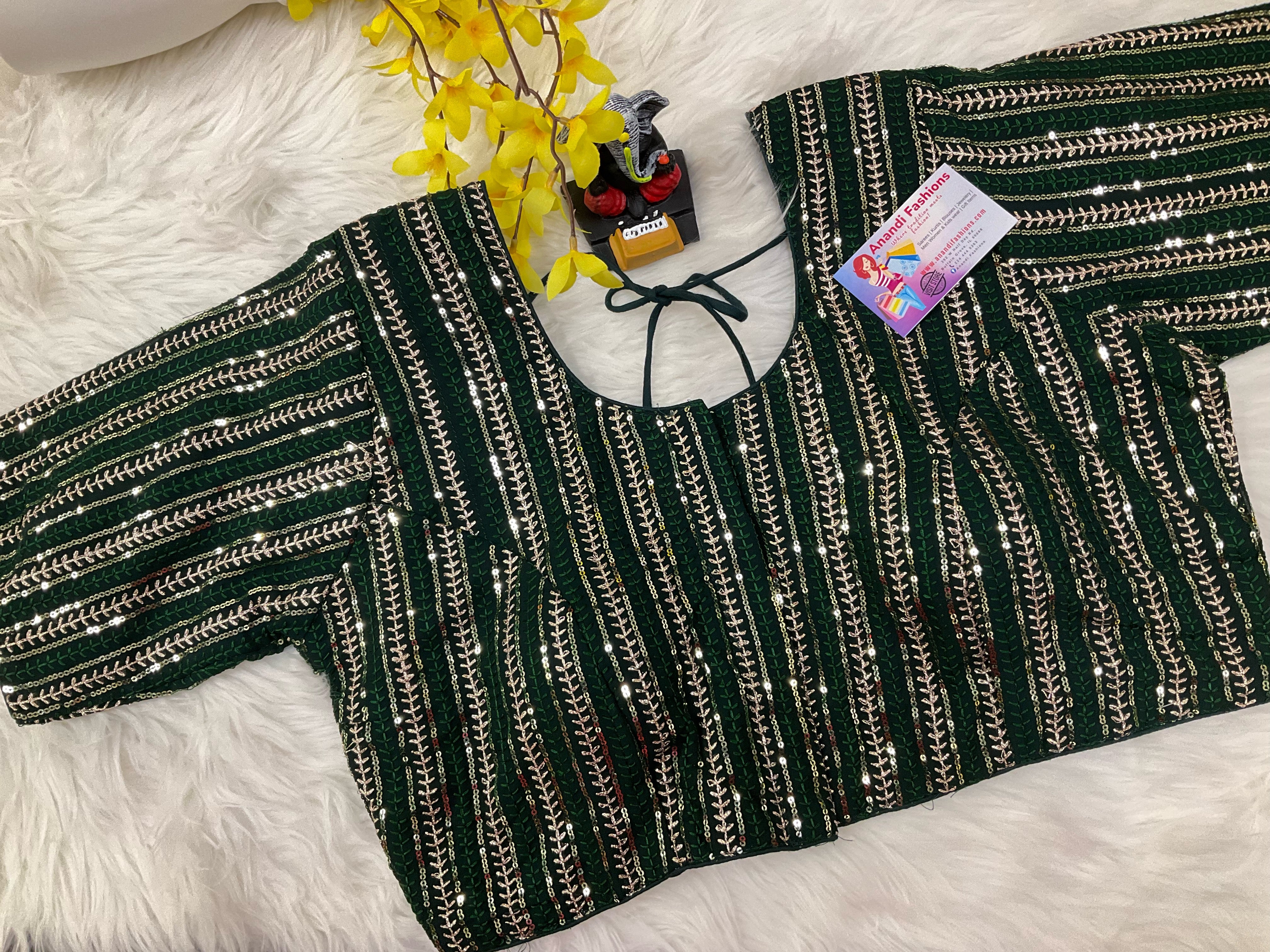 Georgette sequence blouse- Size 42(fits upto 46) image 0