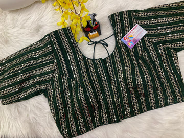 Georgette sequence blouse- Size 42(fits upto 46)