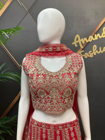 Heavy Work Net Lehenga Set - Party & Wedding Wear