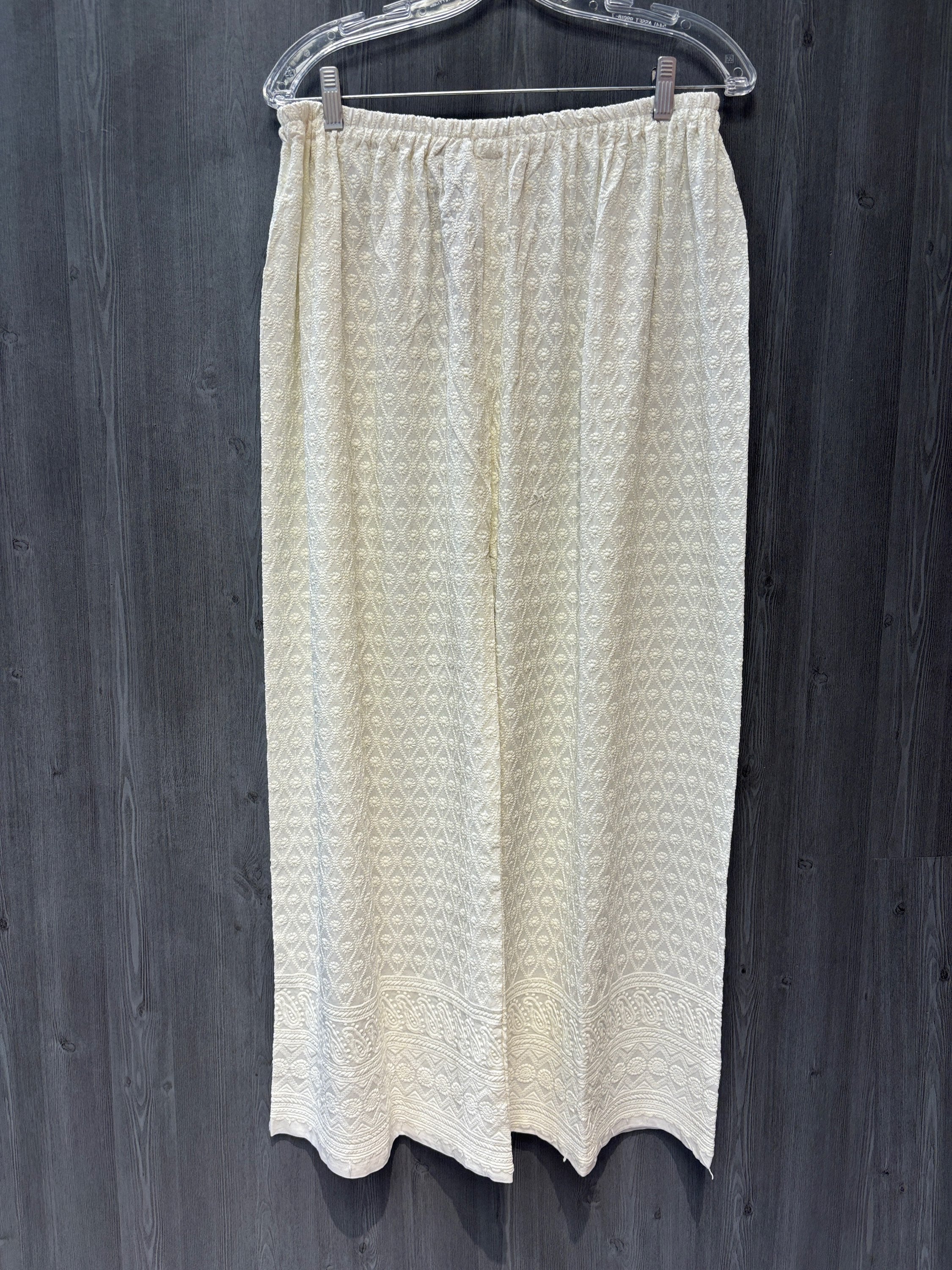 Chikankari Palazo Pants- Beautiful Half white Chikankari Palazo pant Free Size image 2