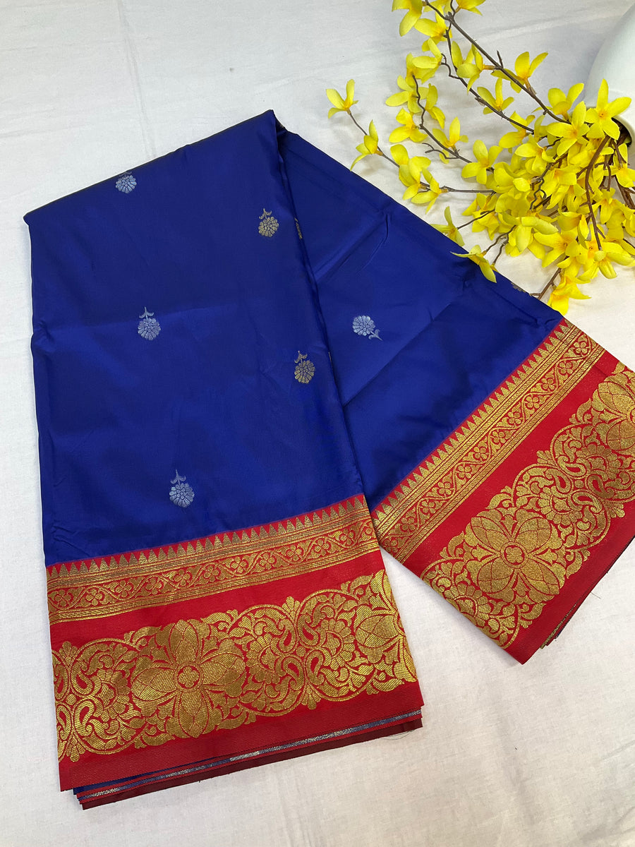 Semi Silk Kanjeevaram Royal Blue Saree