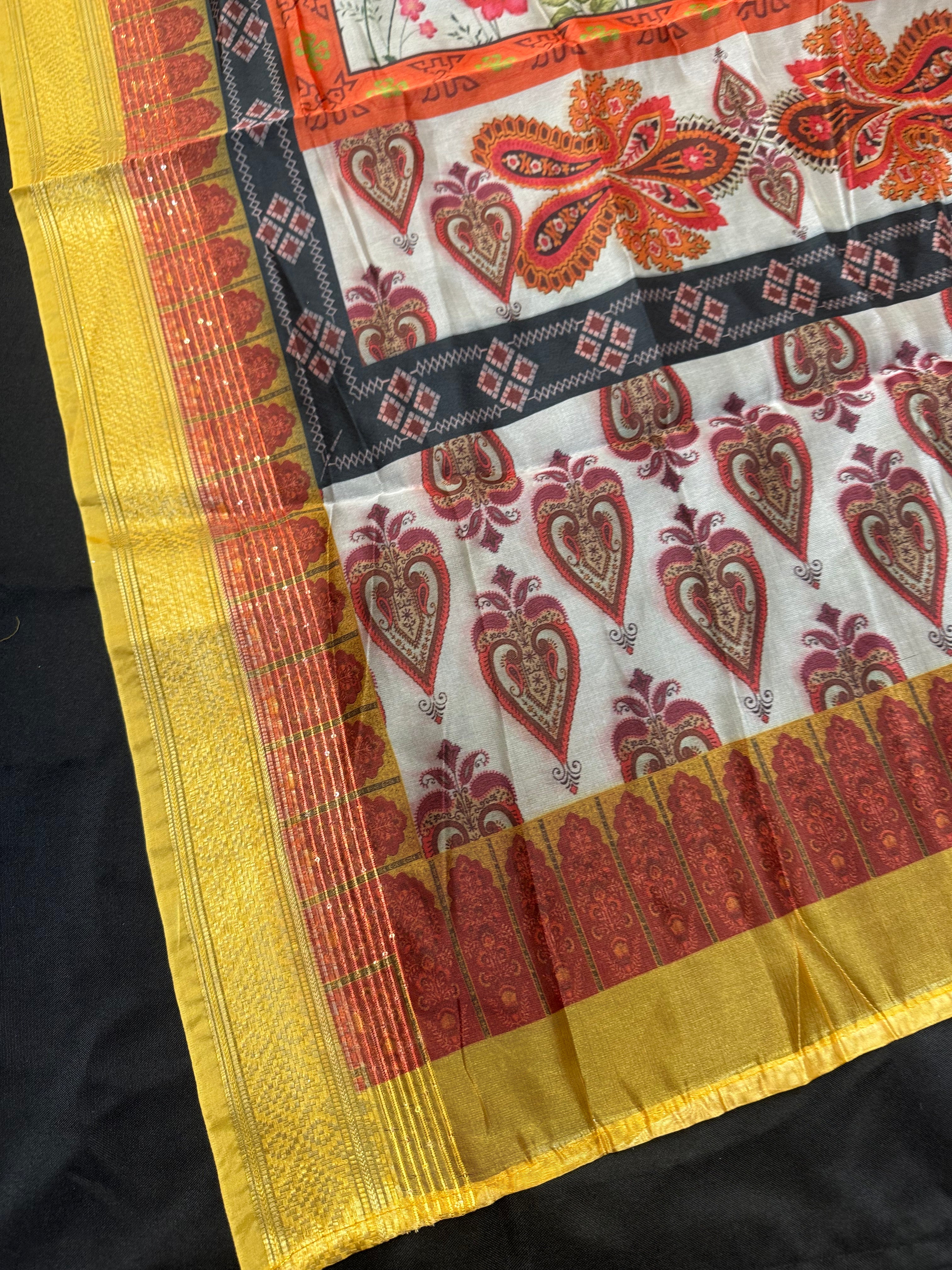 Multicolor Digital Print Organza Dupatta