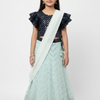 Little Girls -  party wear Blue lehanga set- size 28