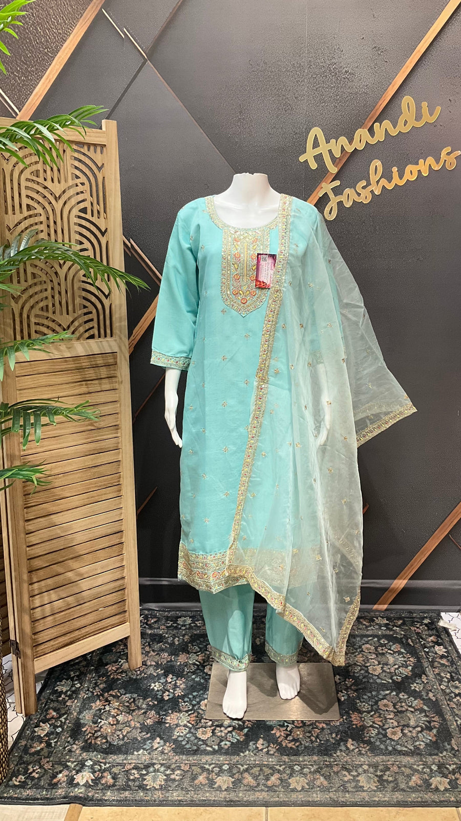 Pastel sea Green Kurti set
