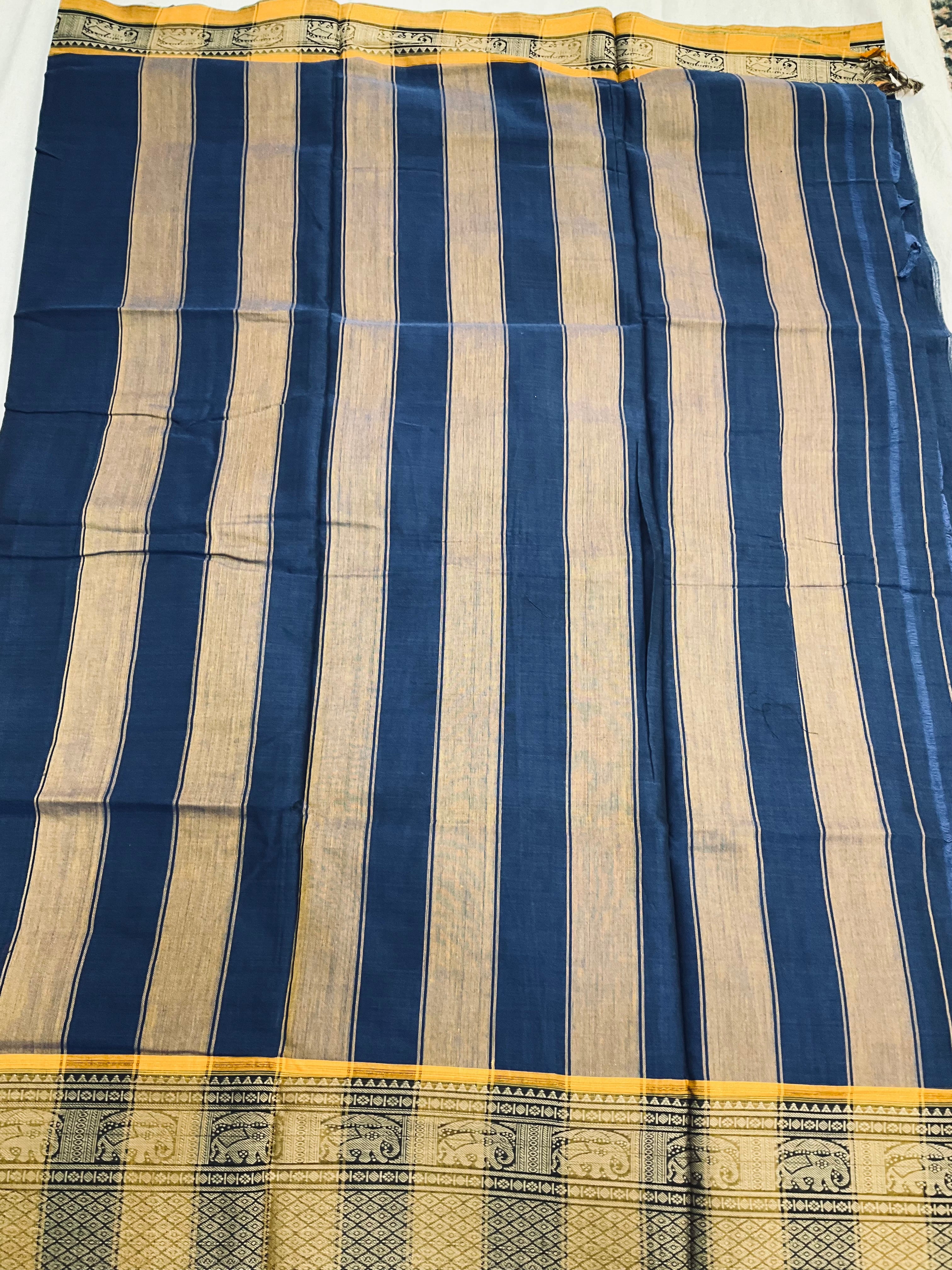 Navy blue narayanpet handloom saree