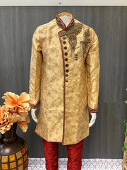 Sherwani - Heavy Bridal Party Wear Sherwani for Men with Jodhpuri Pants