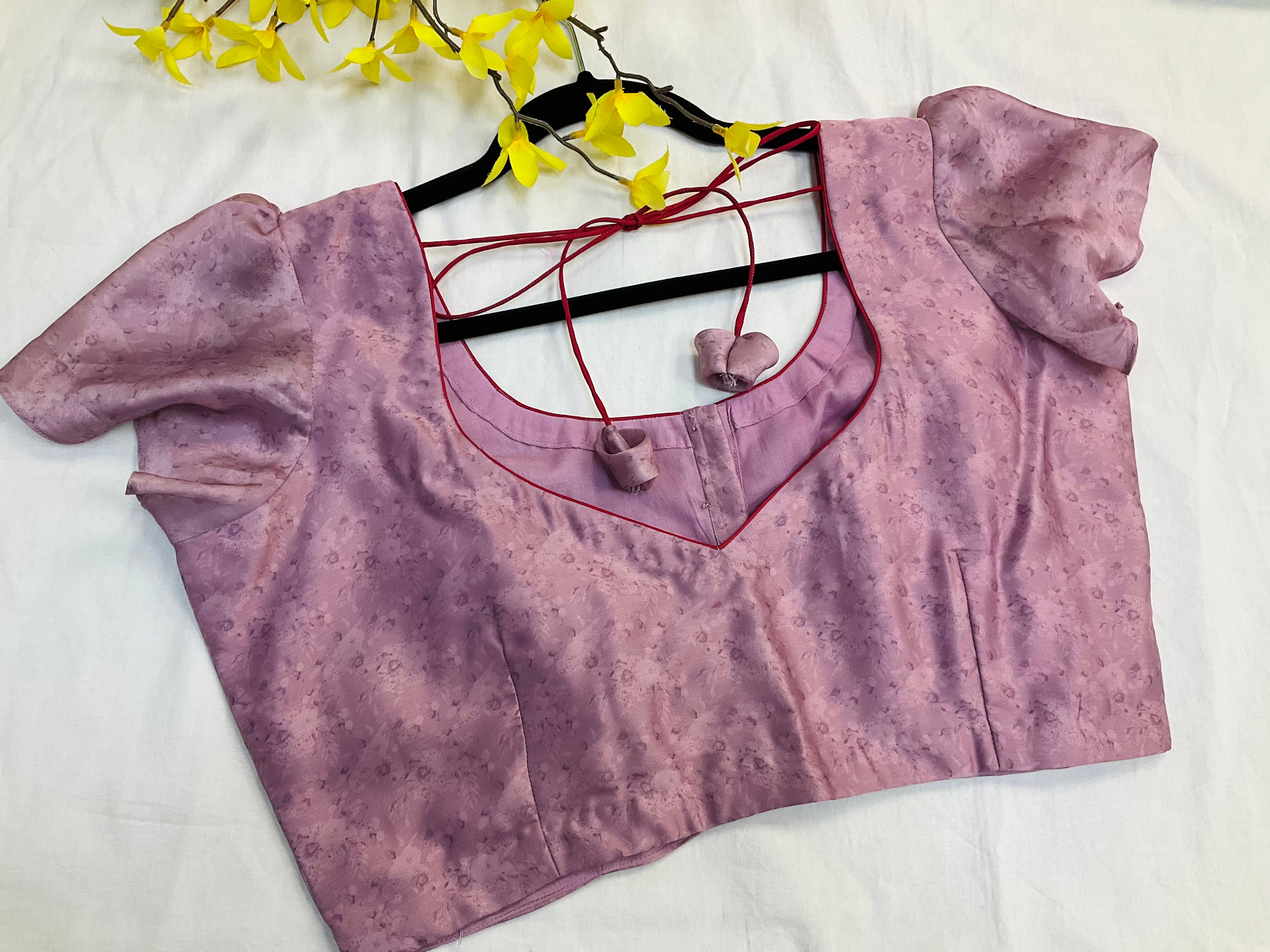 Crape Silk Digital print Floral sarees with stitched blouse