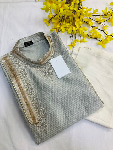 Grey Men's kurta set