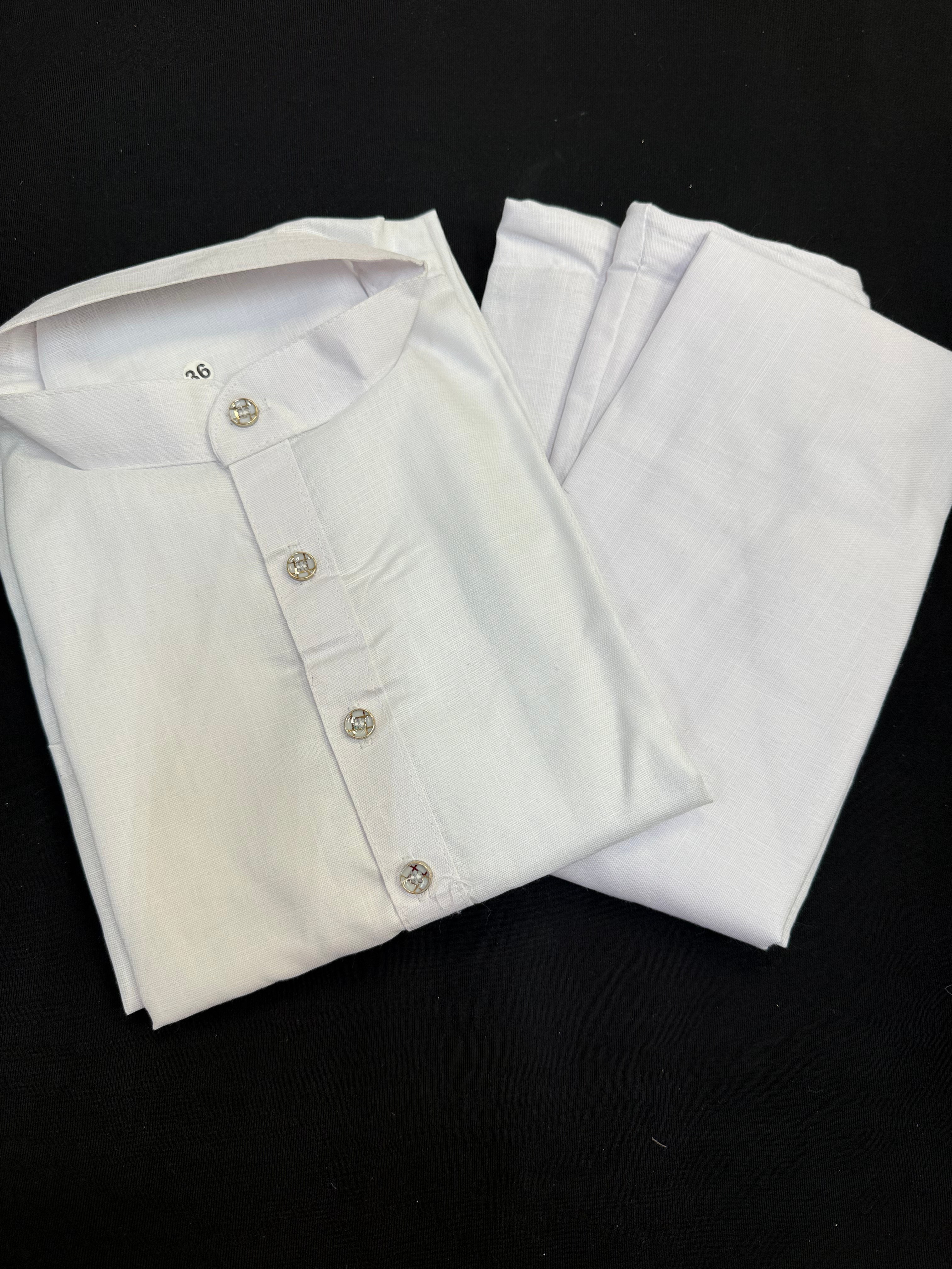 Kurta for Men - Classic White Pure Cotton Kurta Pajama Set for Men image 0