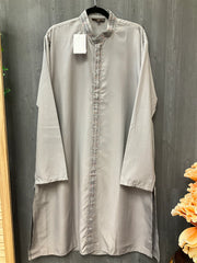 Size 44 Grey Soft Silk Kurta with Embroidery Work on Neck