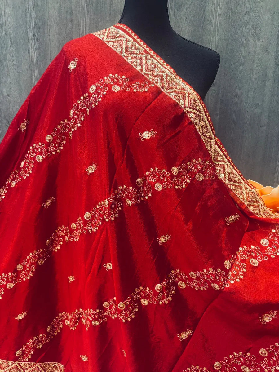 Silk Dupatta - Enchanting Dupattas with Sequin Embellishments